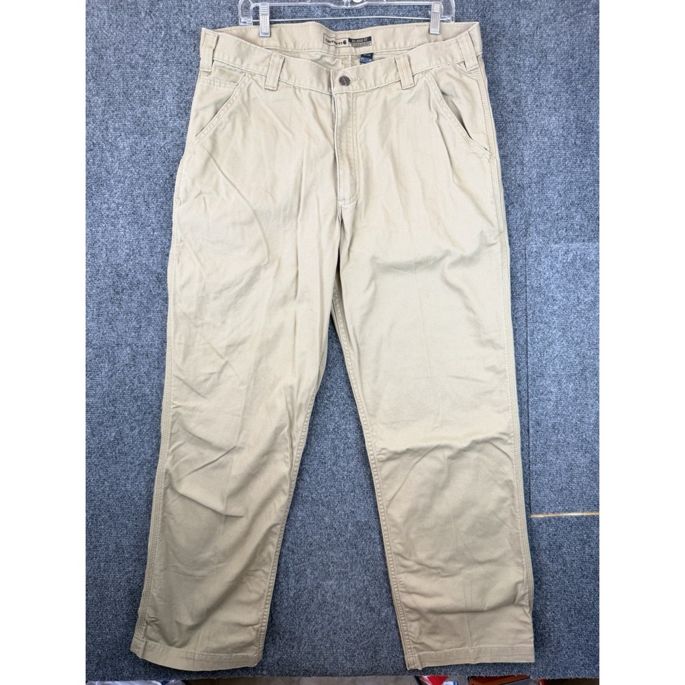 Carhartt 102291 Rugged Flex Rugged Relaxed Fit Canvas Work Pants Tan 36x30 Men's